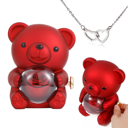 Eternal Rose Bear with Necklace