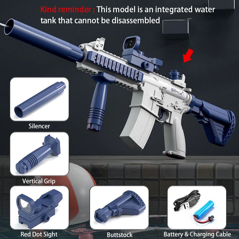 M416 Water Gun Electric Pistol Shooting Toy Full Automatic Summer Shoot Beach Outdoor Fun Toy For Children Boys Girl Adults Gift