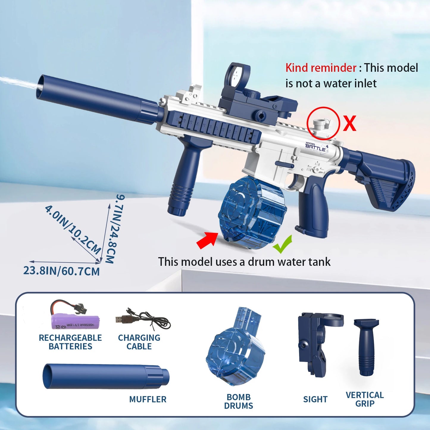 M416 Water Gun Electric Pistol Shooting Toy Full Automatic Summer Shoot Beach Outdoor Fun Toy For Children Boys Girl Adults Gift