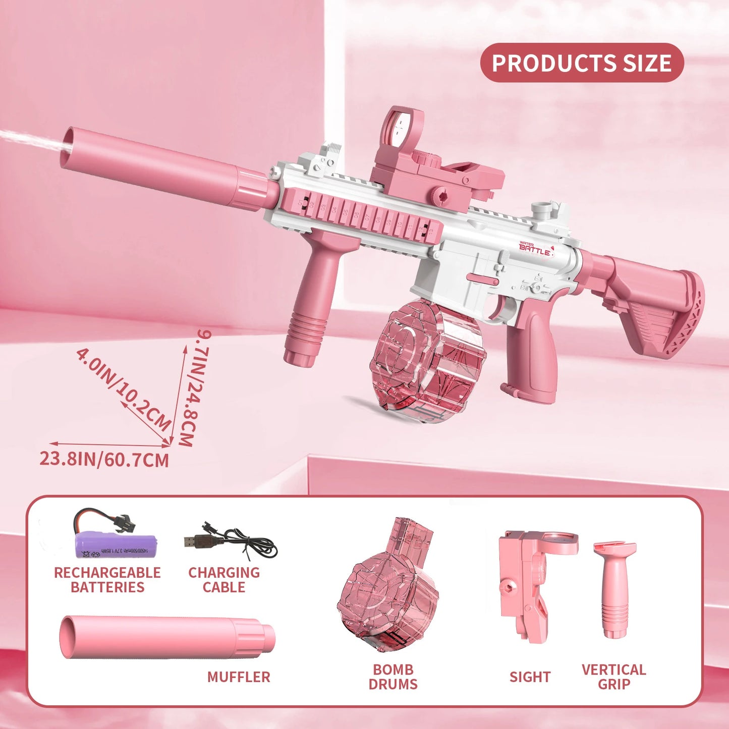 M416 Water Gun Electric Pistol Shooting Toy Full Automatic Summer Shoot Beach Outdoor Fun Toy For Children Boys Girl Adults Gift