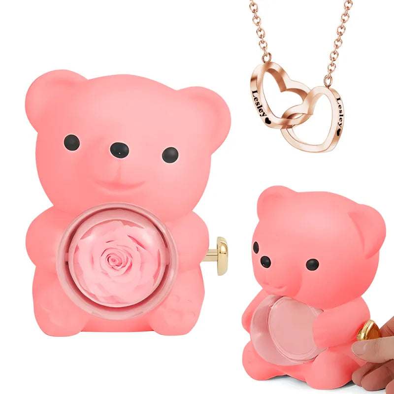 Eternal Rose Bear with Necklace