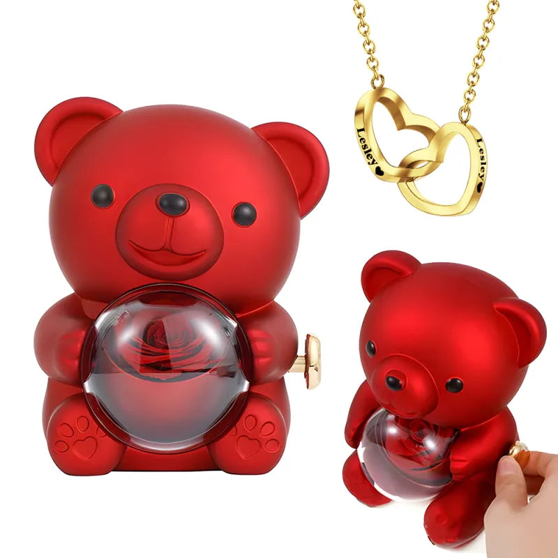 Eternal Rose Bear with Necklace