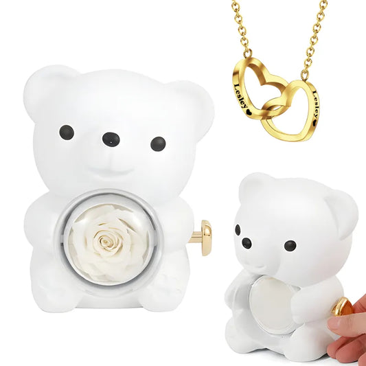 Eternal Rose Bear with Necklace