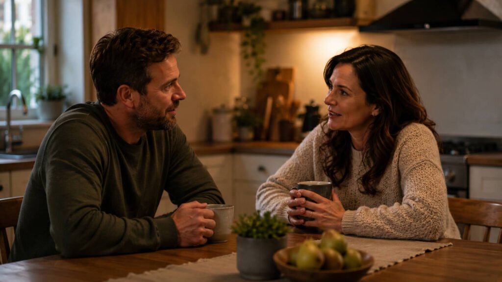 Couple having an honest conversation at home