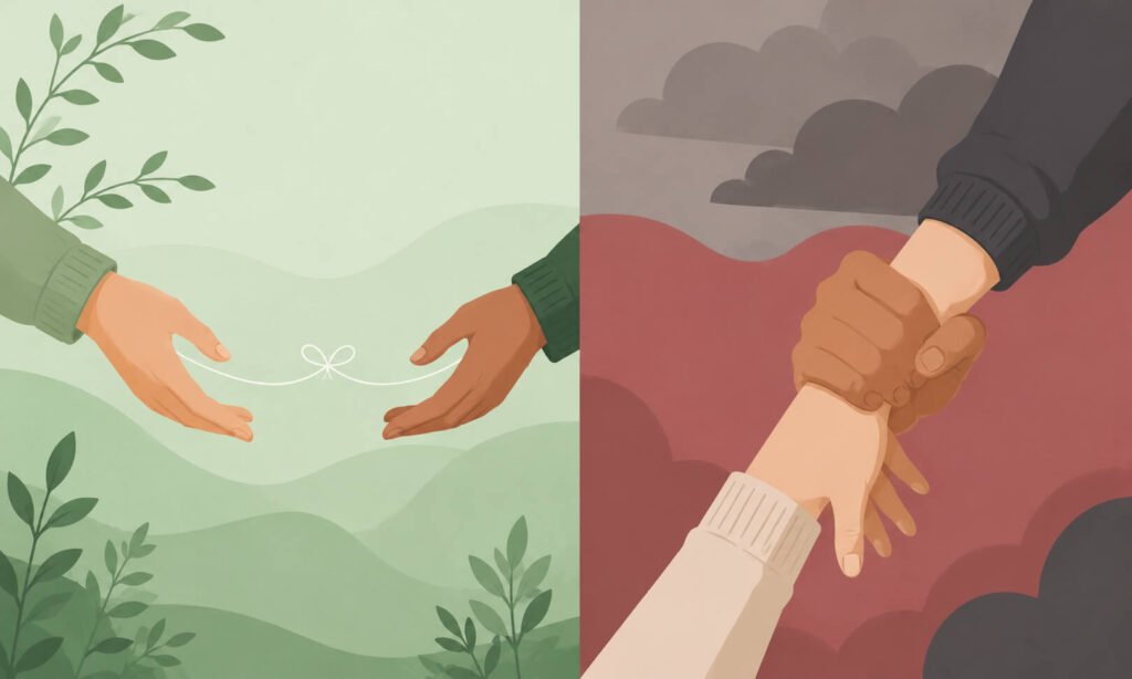 Comparison between healthy boundaries and controlling behavior in a relationship