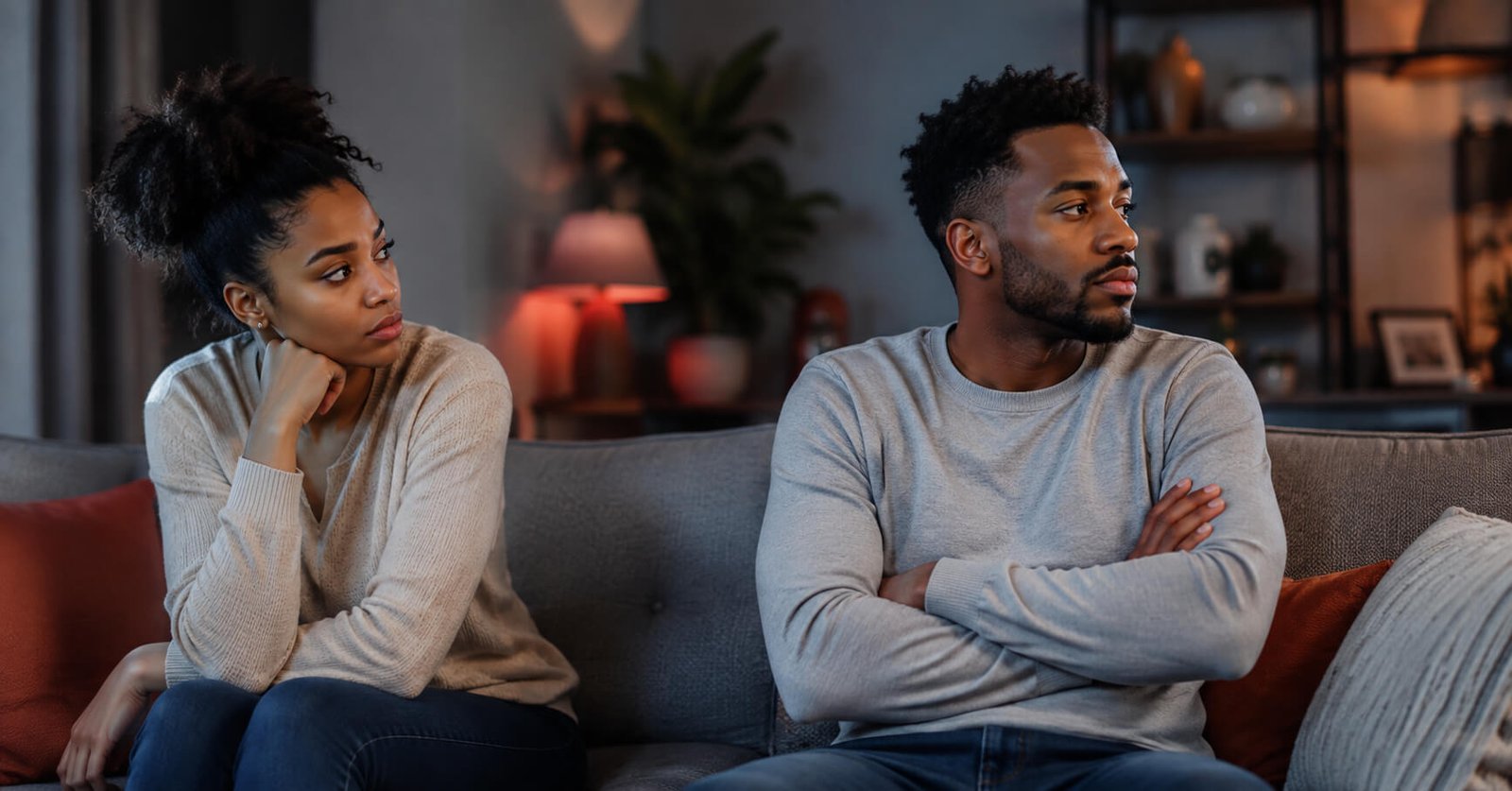 Red flags in a relationship shown as warning signs of unhealthy behavior between partners