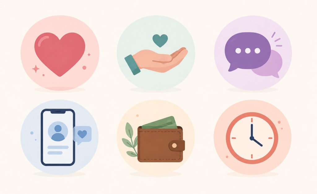 Different types of relationship boundaries including emotional, physical, and digital limits